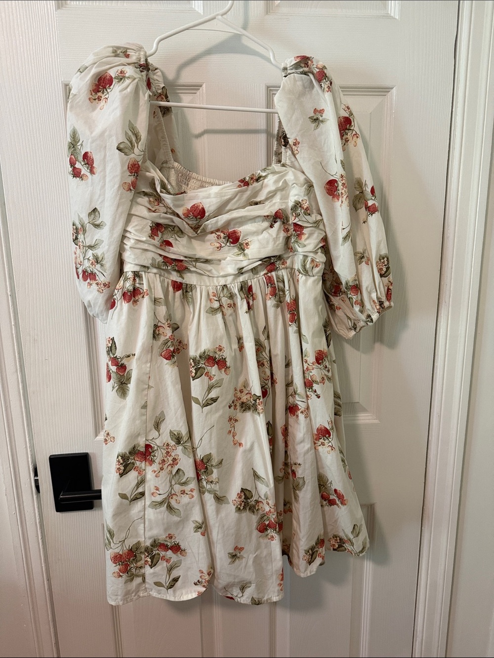 A&F Emerson Puff-Sleeve Mini Dress with Strawberries